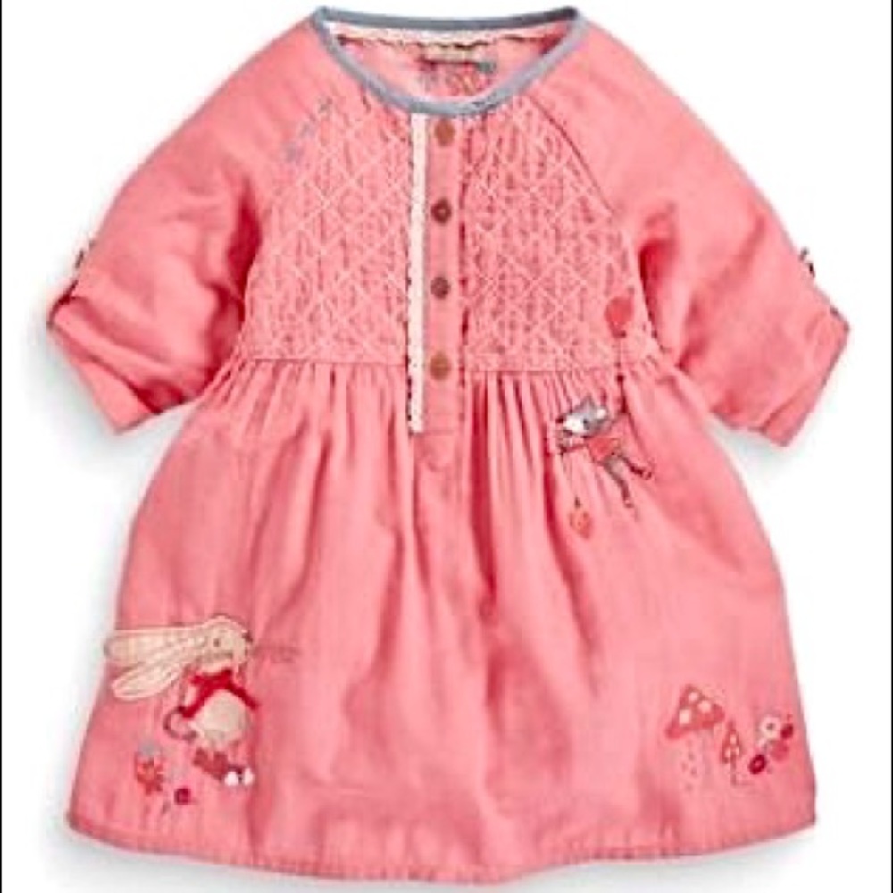 Next little girls dress pink peasant style